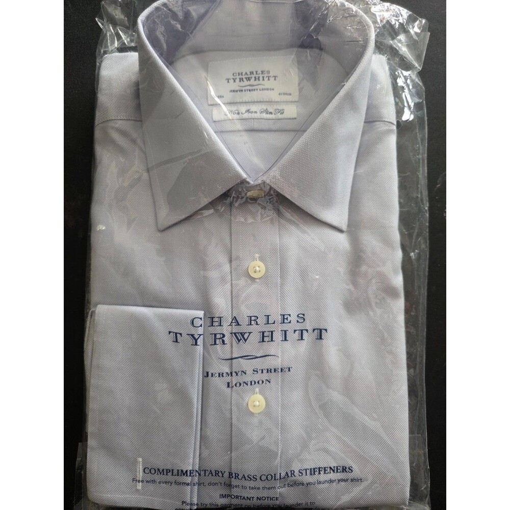 Charles Tyrwhitt Mens 16/33 Slim Fit Non-Iron Dress Shirt Grey